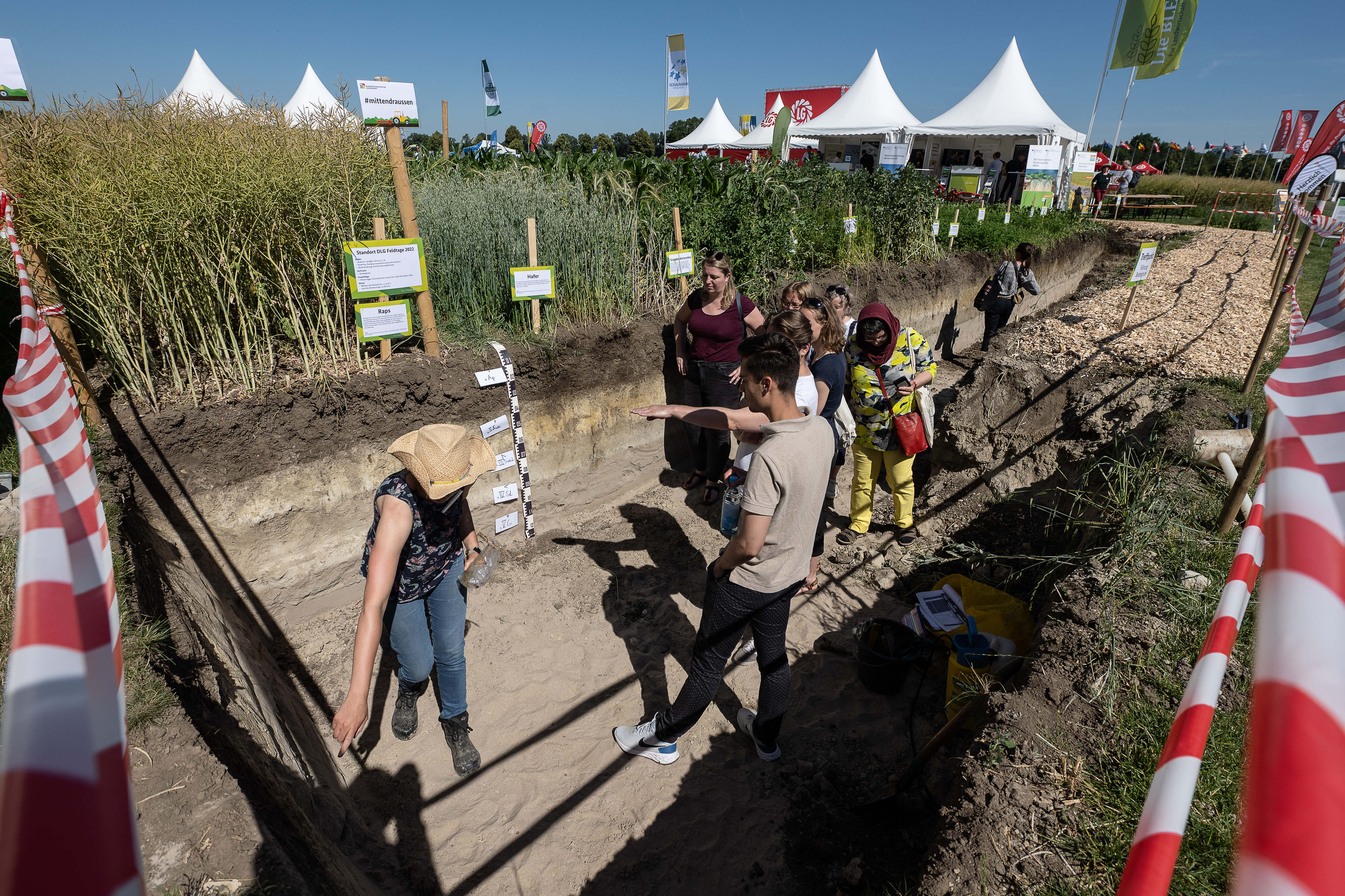 Der Boden ergründen: Eines der vielfältigen fachlichen Angebote auf den Feldtagen (Foto: DLG).
