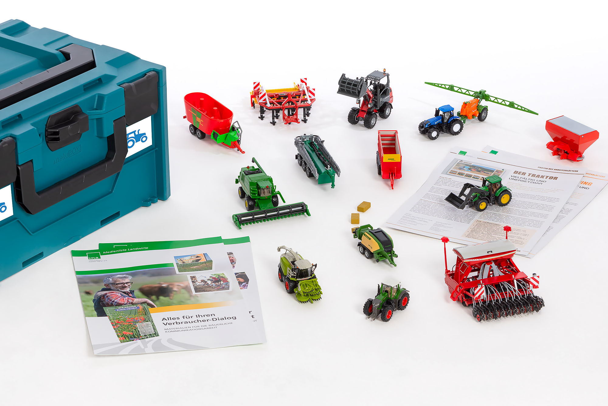 Das Modul zur Landtechnik vom i.m.a-Bildungskoffer: Funktionsfähige Modelle zur Darstellung von Arbeitsprozessen (Foto: i.m.a e.V./Röhl).