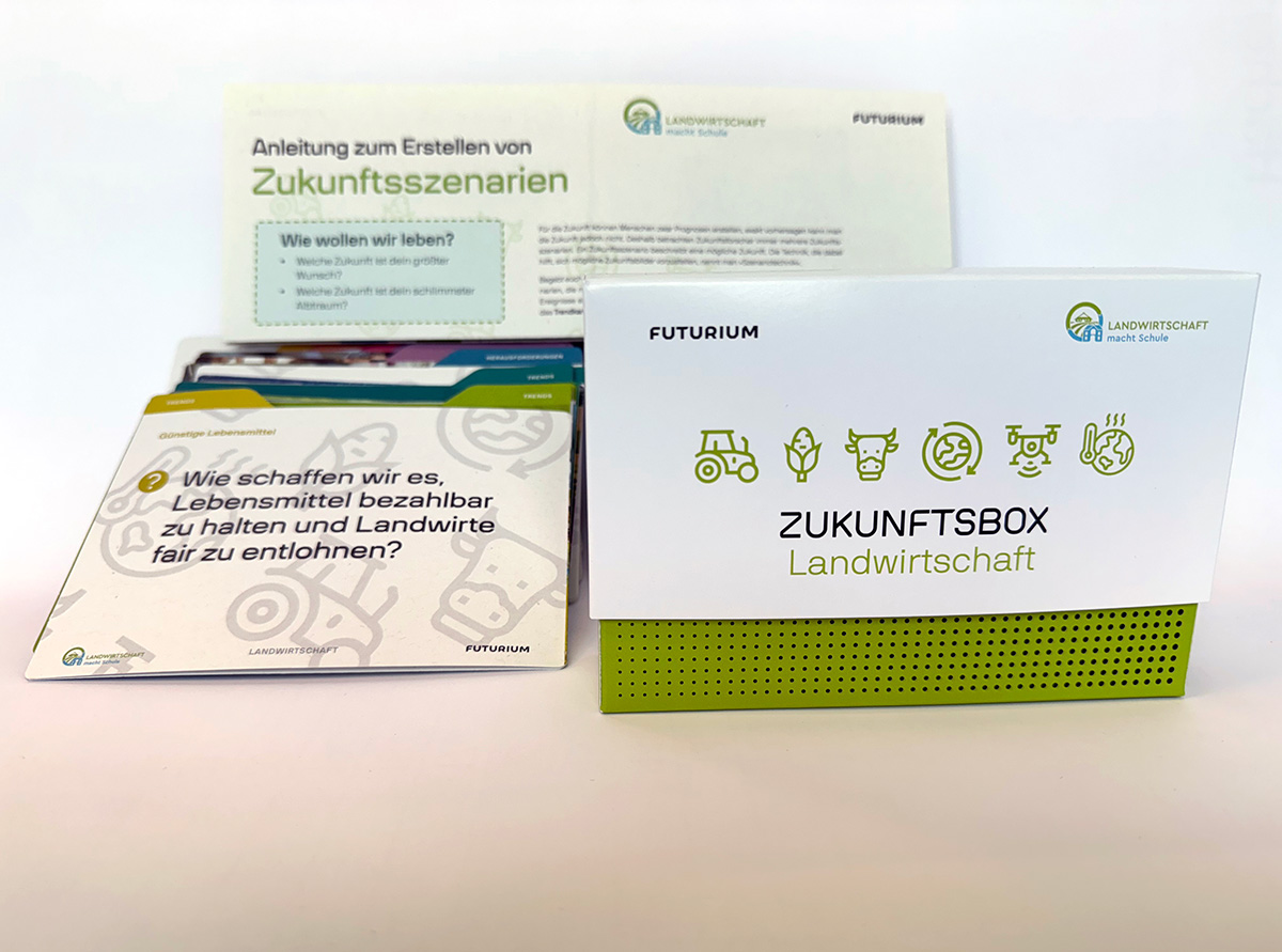 Anregungen für den Gedankenaustausch: Die neue i.m.a-„Zukunftsbox Landwirtschaft“.