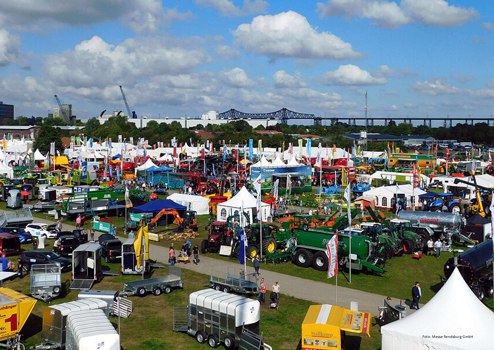 Leistungsschau der norddeutschen Landwirtschaft: Das Norla-Messegelände in Rendsburg am Grünen Kamp (Foto: MesseRendsburg GmbH).