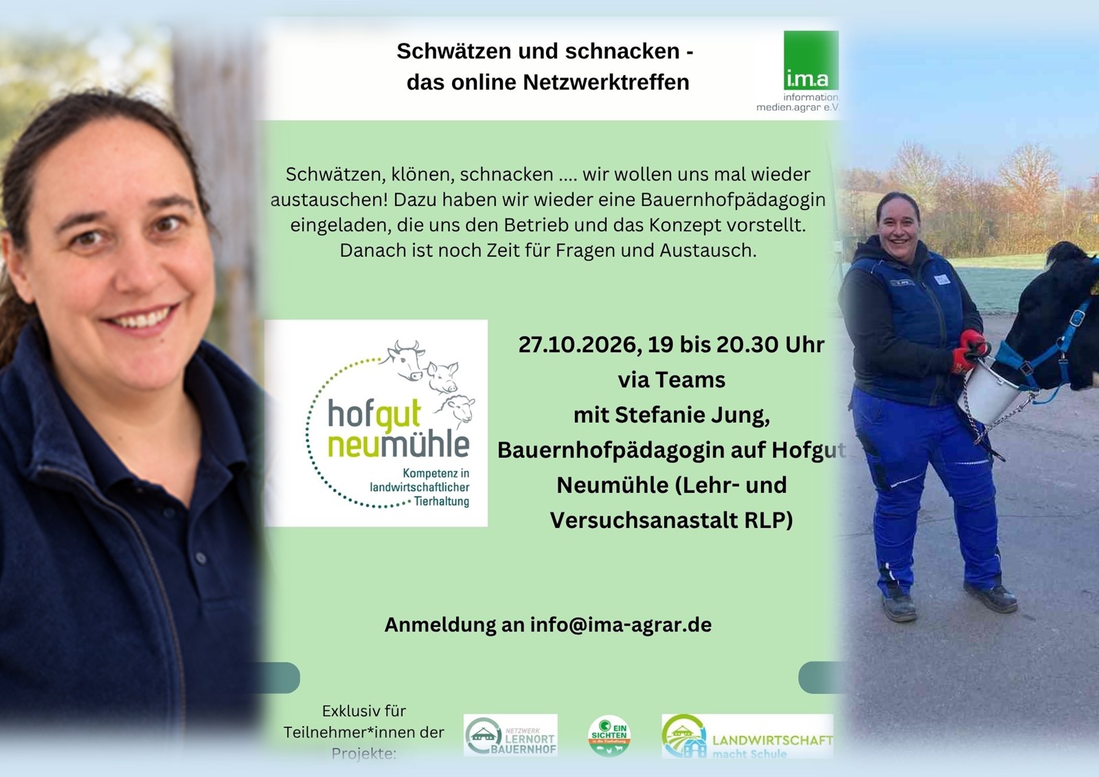 Collage aus Portrait und Einladung