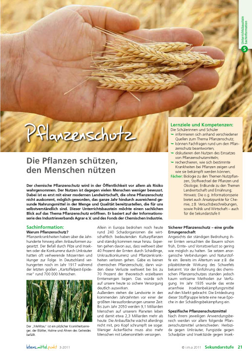 Titelbild des Unterrichtsbausteins Pflanzenschutz