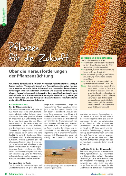 Titelbild des Unterrichtsbausteins Pflanzen für die Zukunft