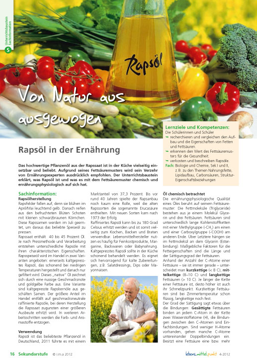 Titelbild des Unterrichtsbausteins Von Natur aus ausgewogen