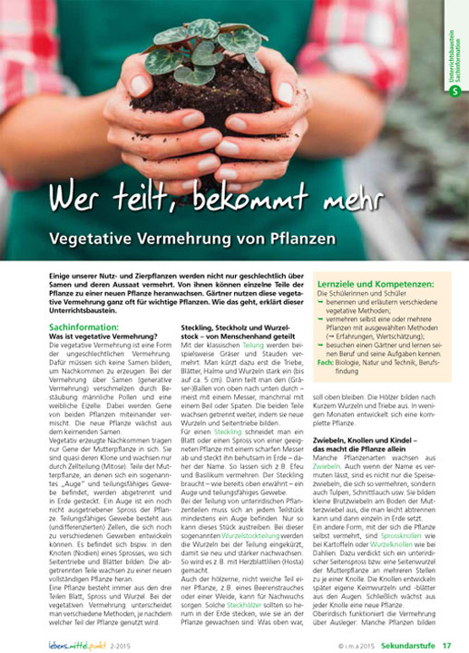 Titelbild des Unterrichtsbausteins Wer teilt, bekommt mehr