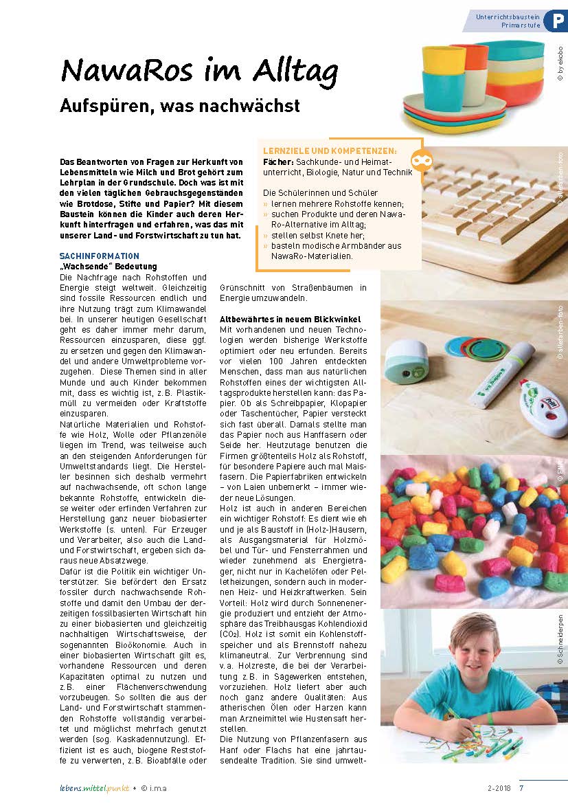 Titelbild des Unterrichtsbausteins NawaRos im Alltag