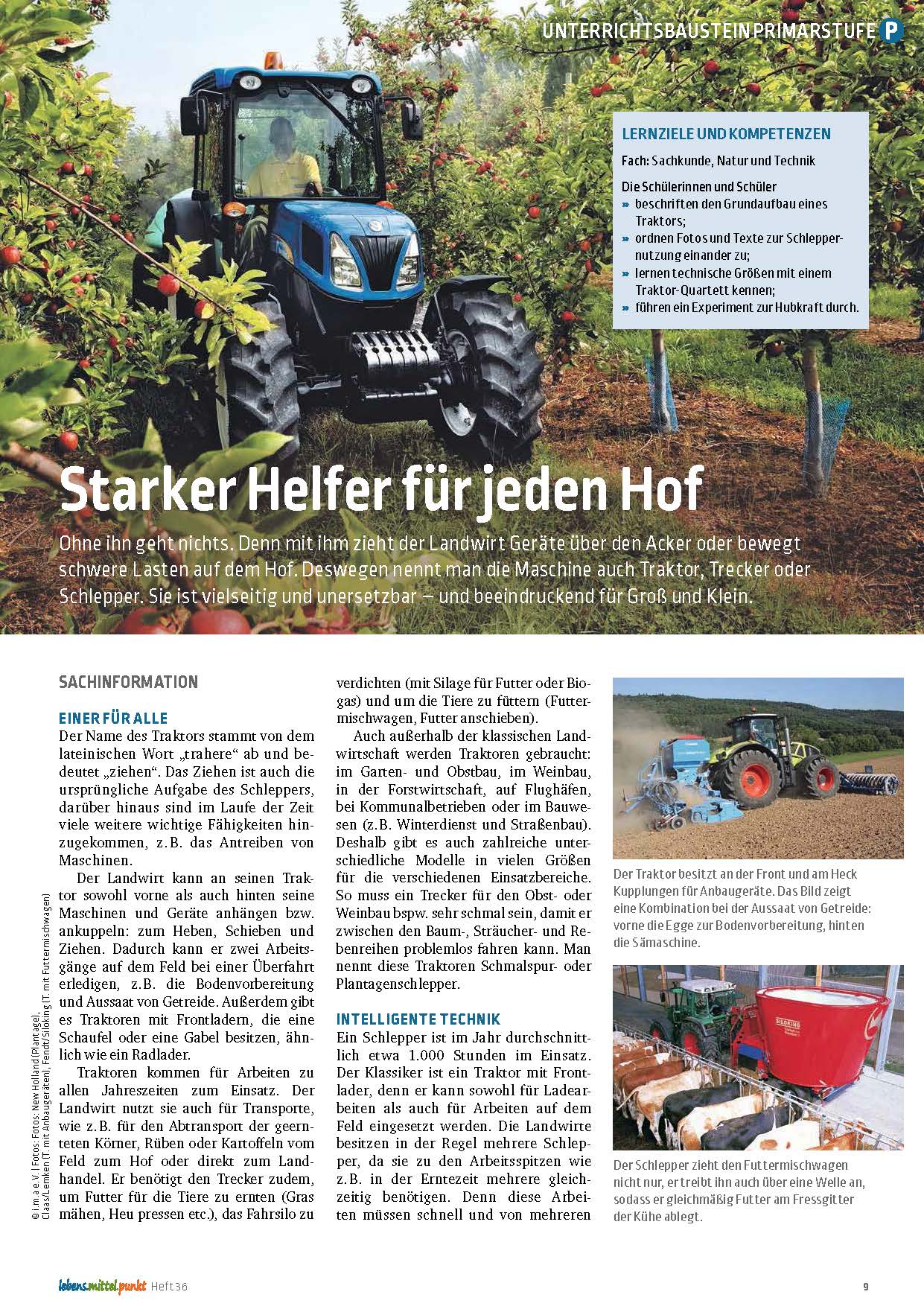 Titelbild des Unterrichtsbausteins Starker Helfer für jeden Hof