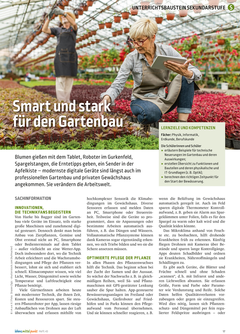 Titelbild des Unterrichtsbausteins Moderner Gartenbau
