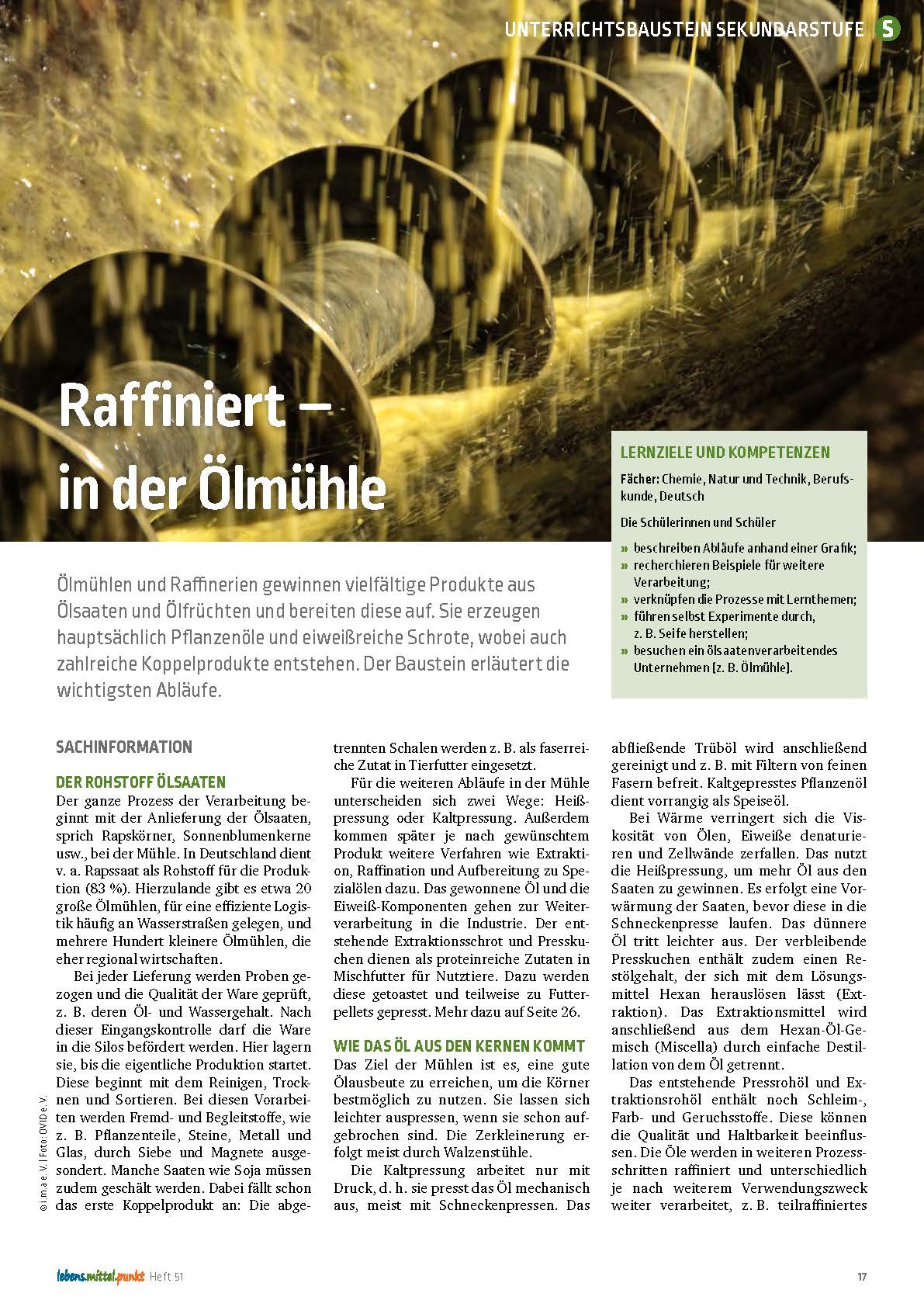 Titelbild des Unterrichtsbausteins Raffiniert