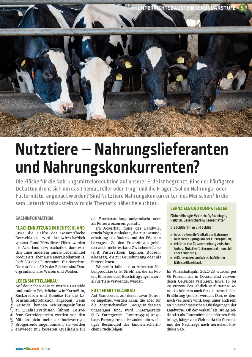 Titelbild des Unterrichtsbausteins Nutztiere