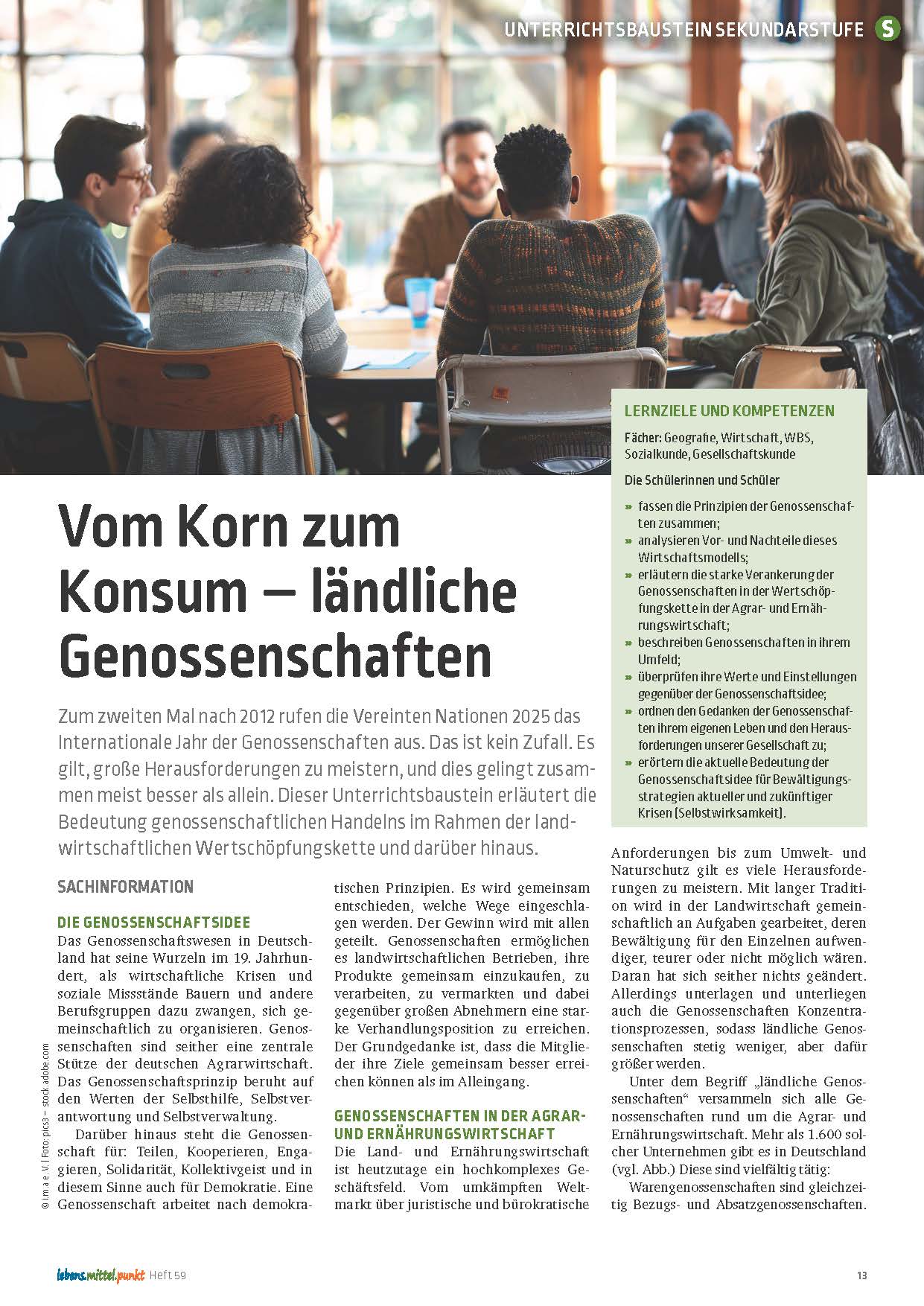 Titelbild des Unterrichtsbausteins Ländliche Genossenschaften